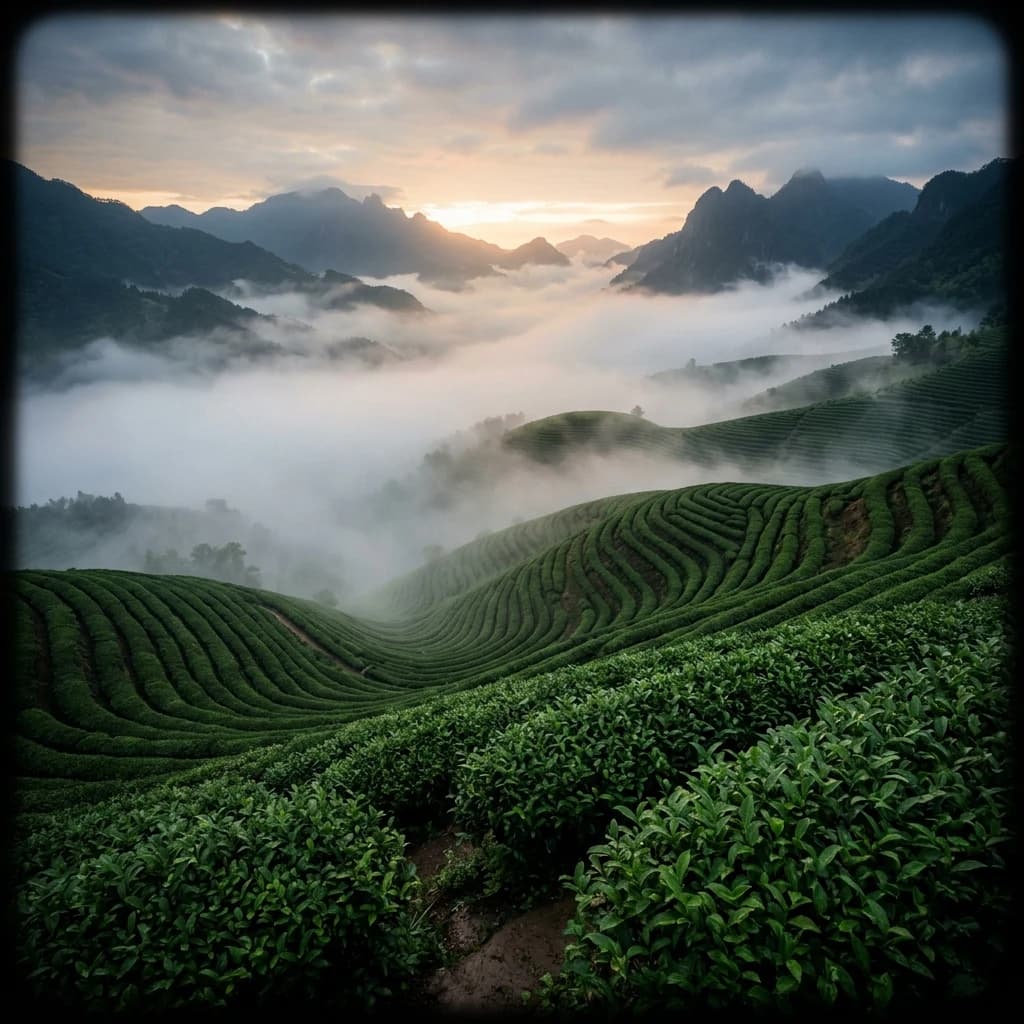 Misty Mountain Tea Garden Slopes